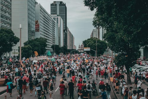 People Rallying on the Street