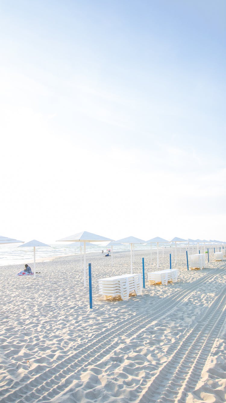 Beach Umbrellas On The Sand