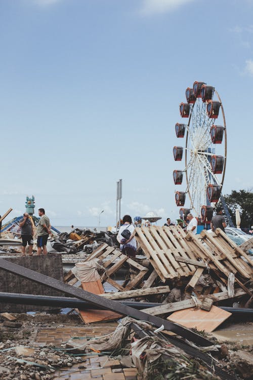 垂直ショット, 津波, 洪水の無料の写真素材