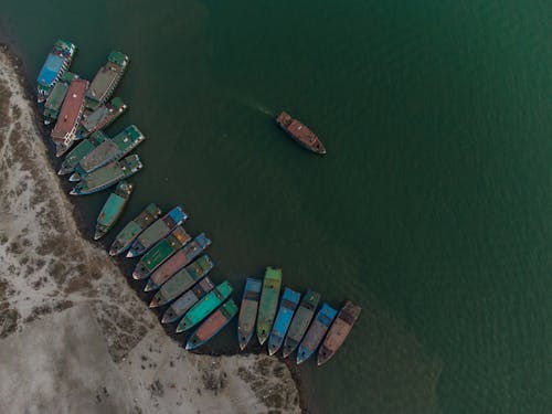 Aerial Shot of Cargo Ships on a Port