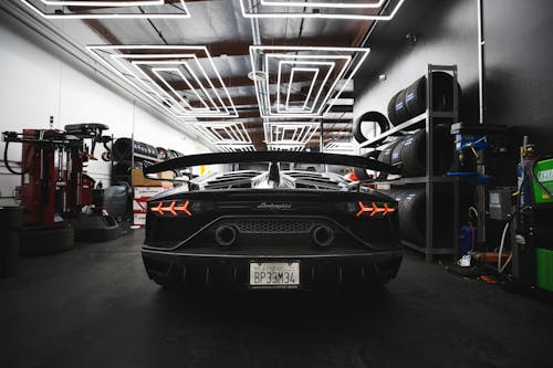 The Back View of a Lamborghini Aventator SV