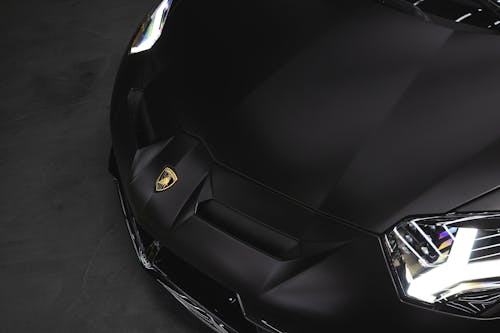 Free Matte Black Lamborghini  Stock Photo