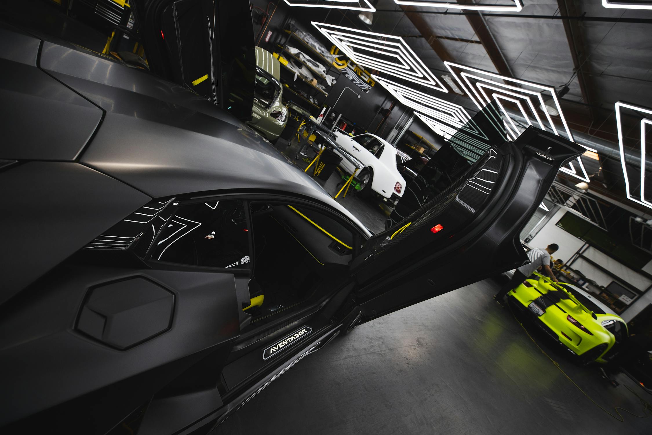 Black Lamborghini Aventador in a Room · Free Stock Photo