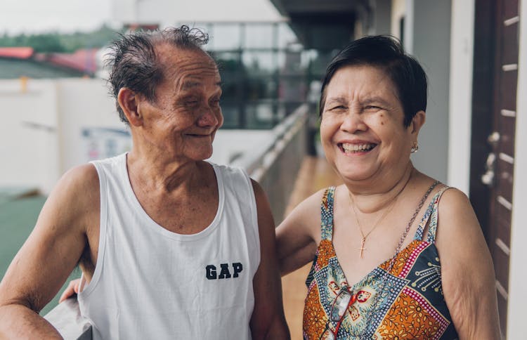 Elderly Couple Smiling Together