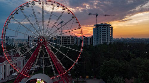 A Red Ferris Wheel