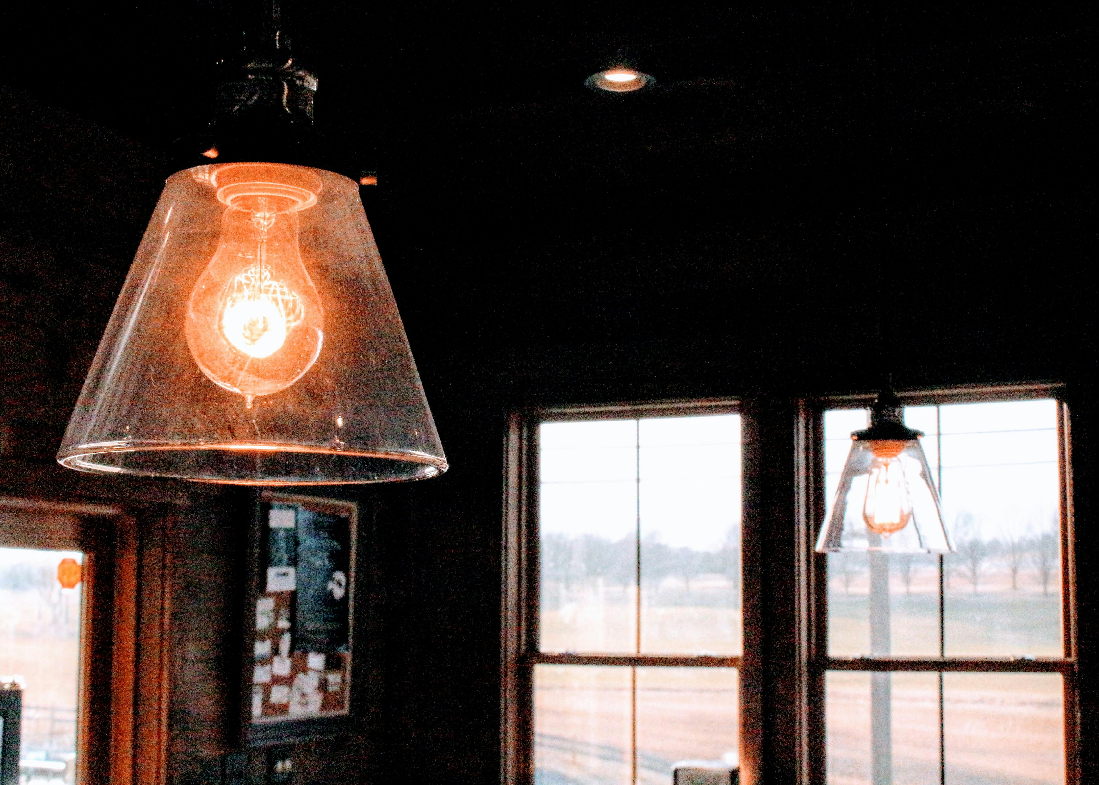 Black Frame Clear Glass Shade Pendant Lamp · Free Stock Photo