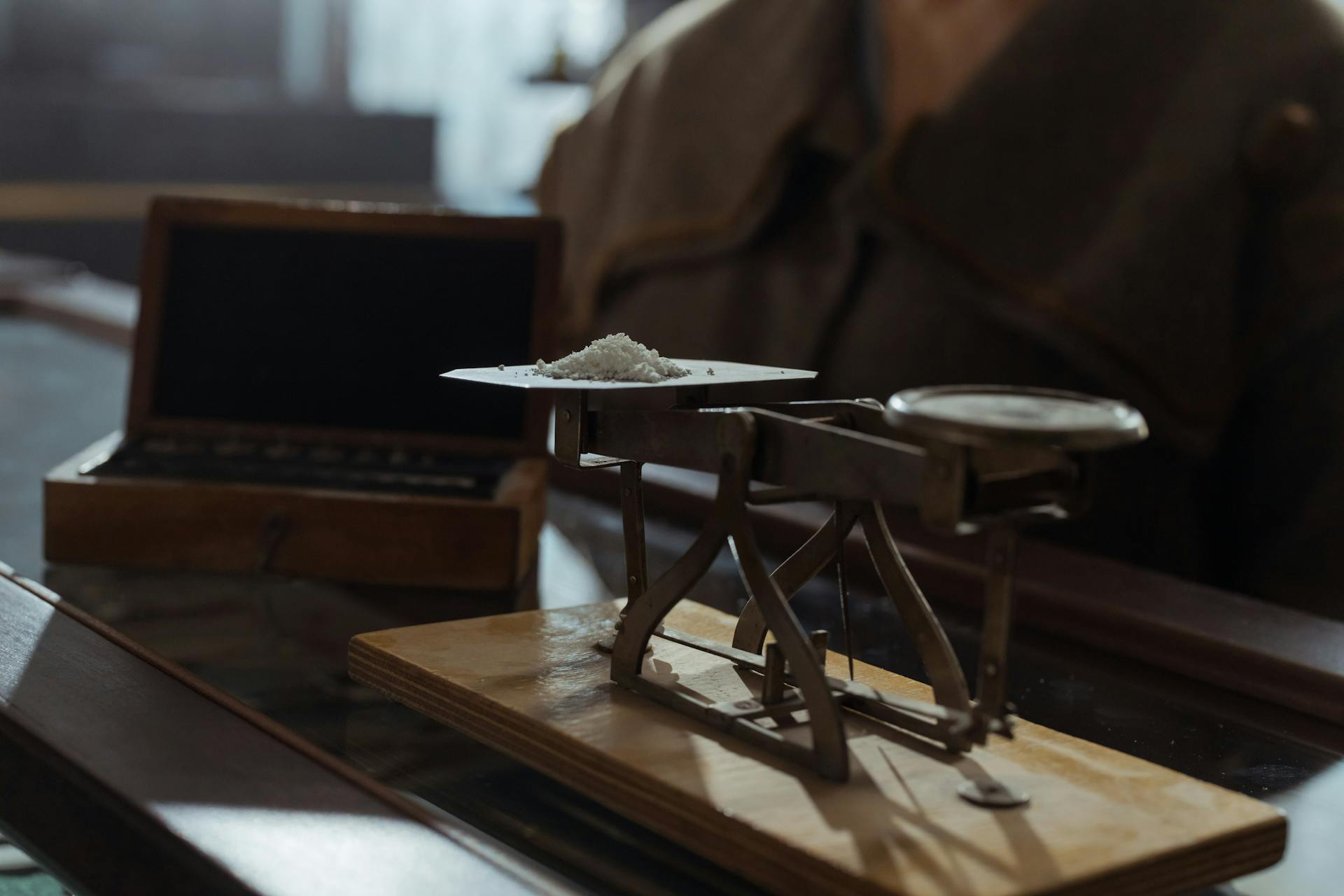 Powder on a Platform Balance