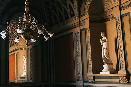 Marble Sculptures on a Hallway 