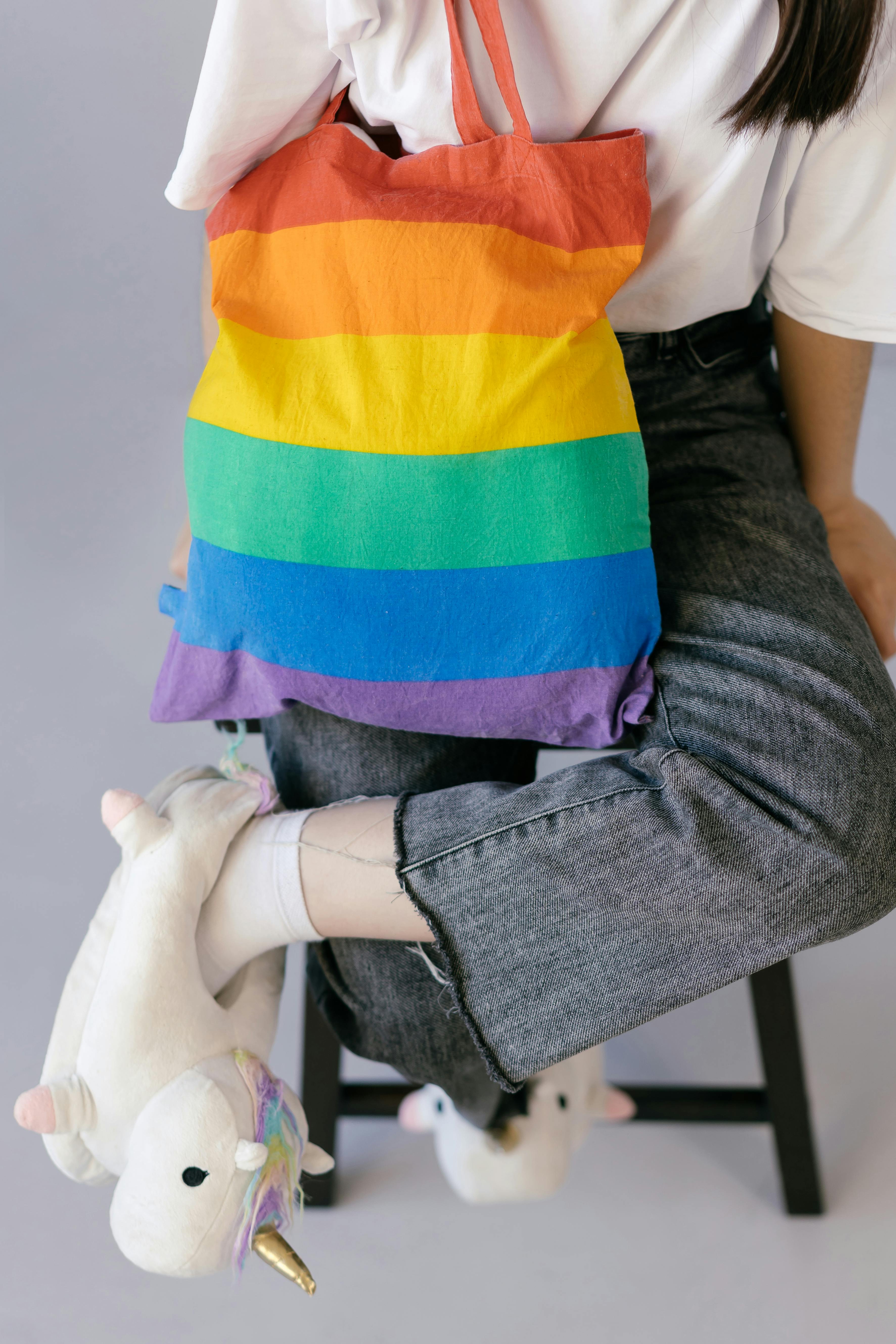 Tiger Over the Rainbow Tote Bag