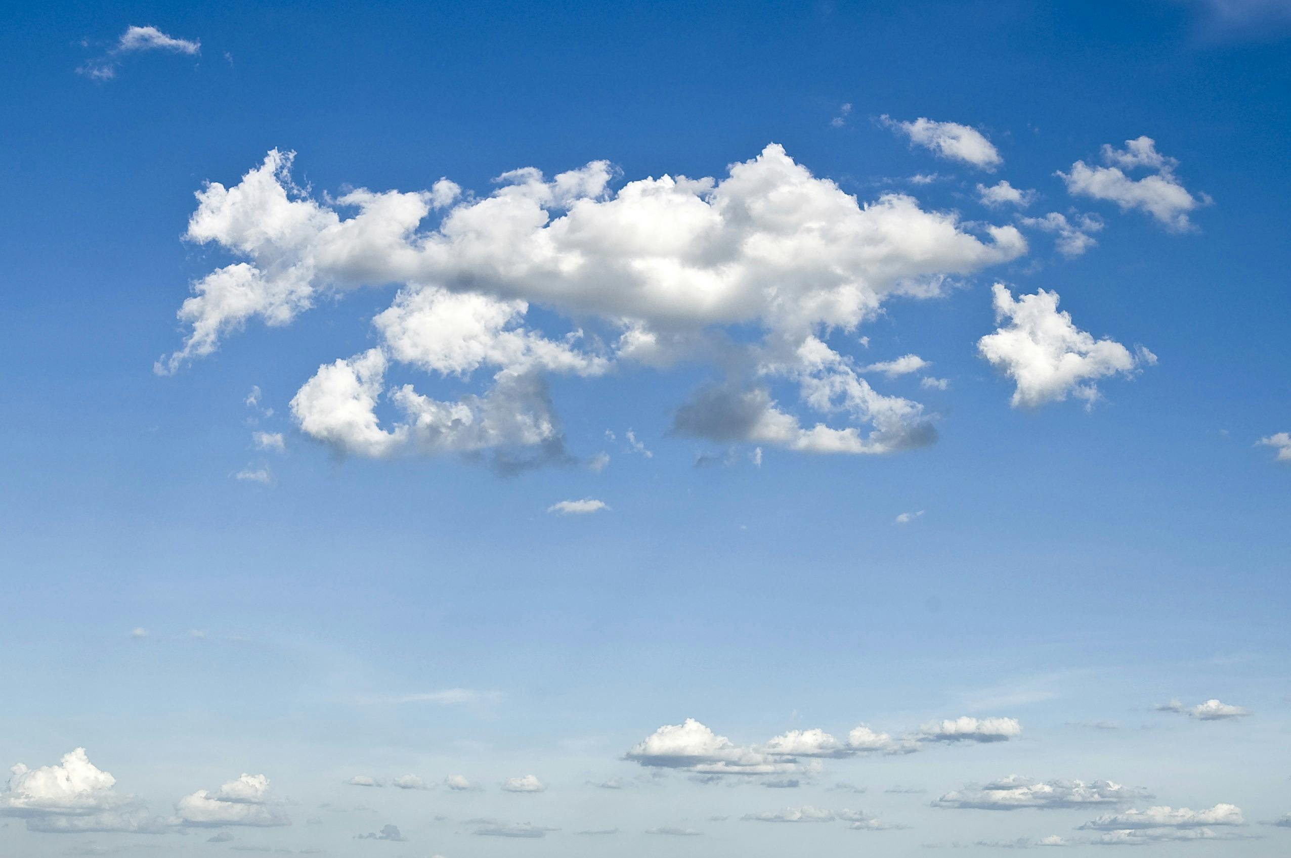 Free stock photo of blue sky clouds flying