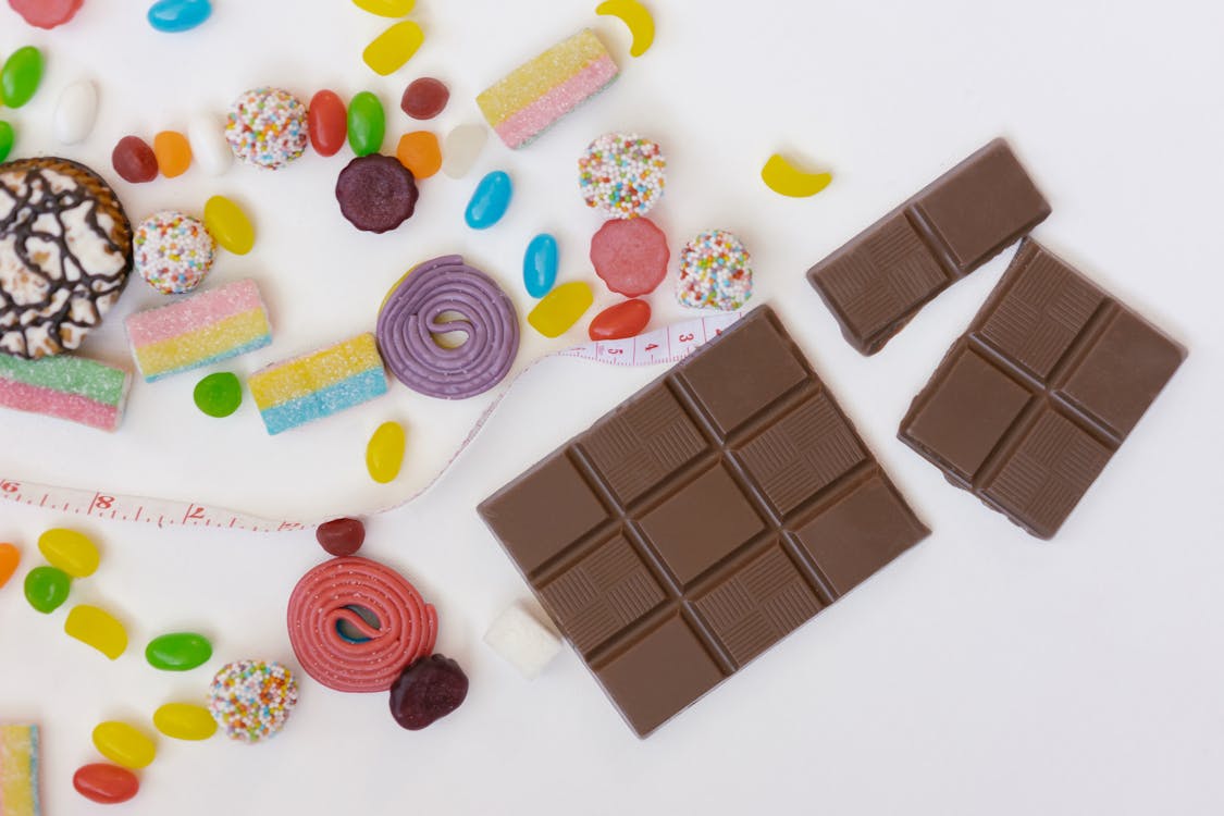 Close-Up Shot of Sweet Goods on a White Surface