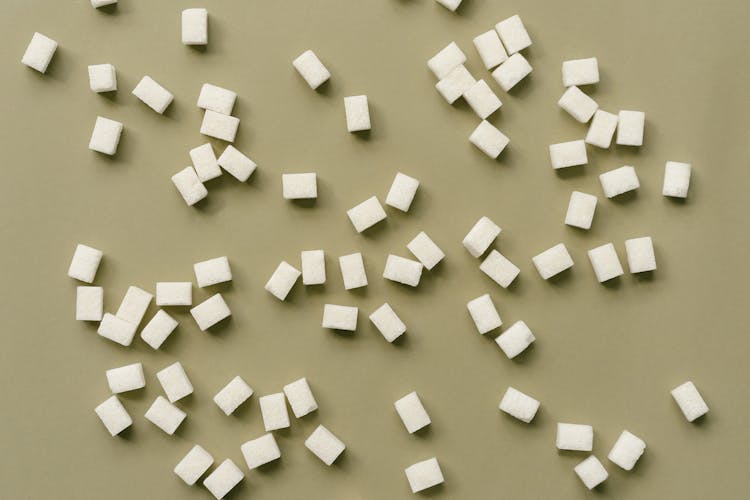 Close-Up Shot Of Sugar Cubes