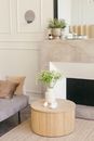 White Flower Vase on Brown Wooden Table