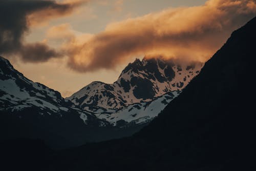 Scenic View of the Snowy Mountains Under the Clouds