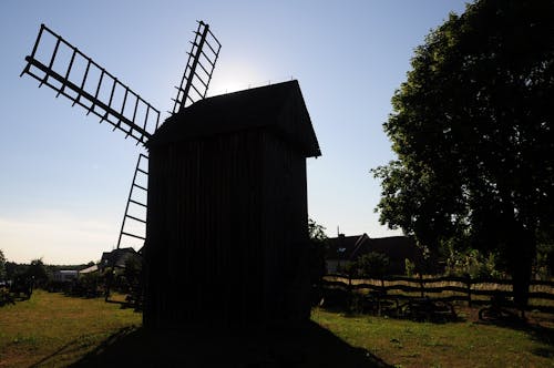 Immagine gratuita di albero, in legno, mulino a vento