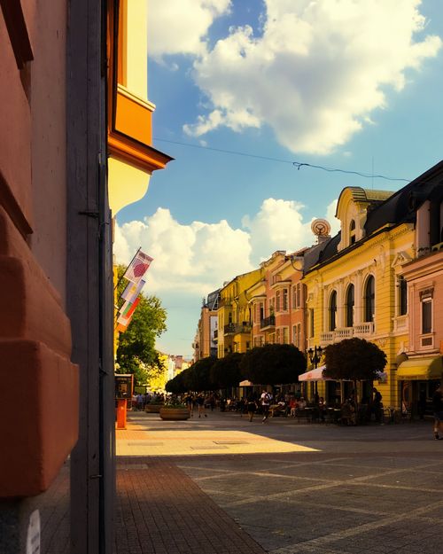 Free stock photo of bulgaria, colored houses, flags Stock Photo