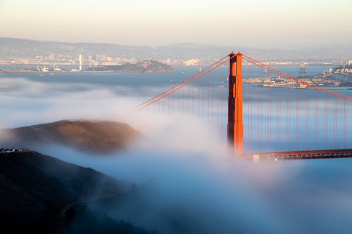 Fotobanka s bezplatnými fotkami na tému dlhá expozícia, Golden Gate Bridge, hmla