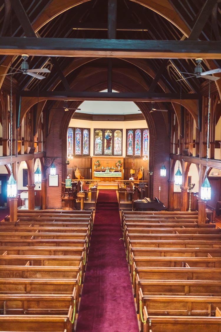 Empty Church In High Angle Photography