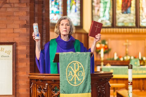 Female Priest on a Pulpit 