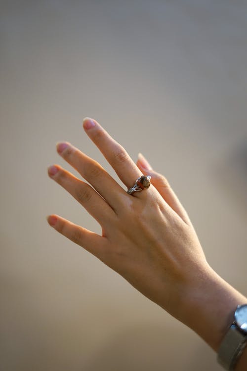 Woman Hand With Gemstone Ring