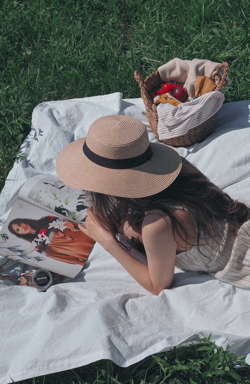 Woman Wearing Sun Hat