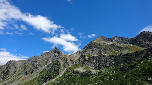 Бесплатное стоковое фото с голубое небо, горный пик, дневной свет