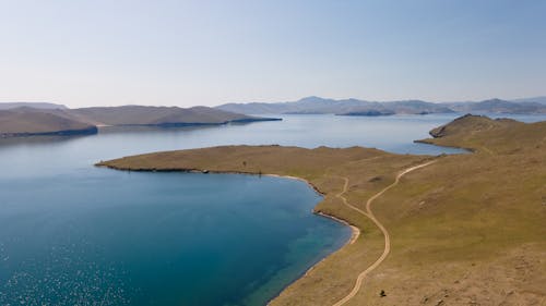 Gratis lagerfoto af baikal, blå himmel, droneoptagelse