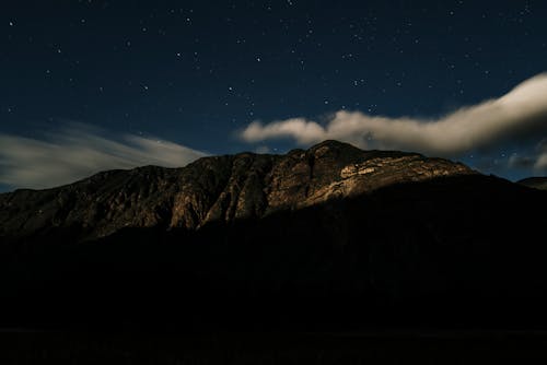Scenic View of a Mountain at Night