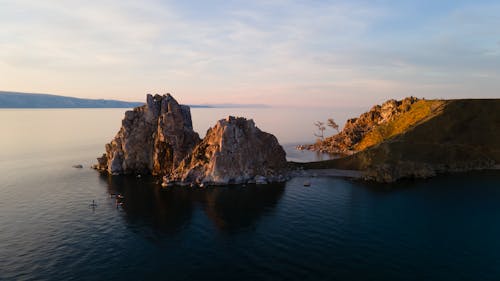 Rock Formations on Body of Water