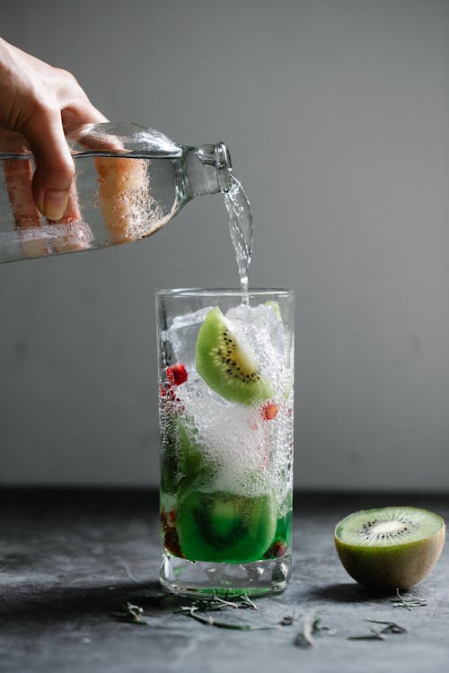 Cocktail in a Glass with Kiwi Fruit