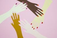 Pink and Black Hand Illustration