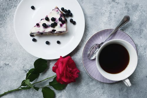 Blueberry Cheesecake and a Cup of Coffee 