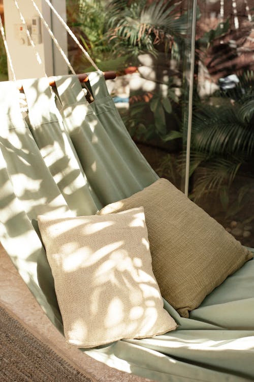 Free Pillows on a Hammock Stock Photo