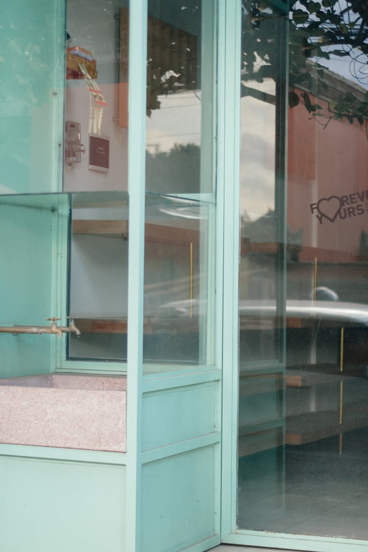 Empty Display Cabinets In A Store