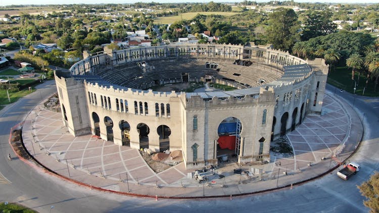 Aerial View Of The Plaza De Toros Real De San Carlos