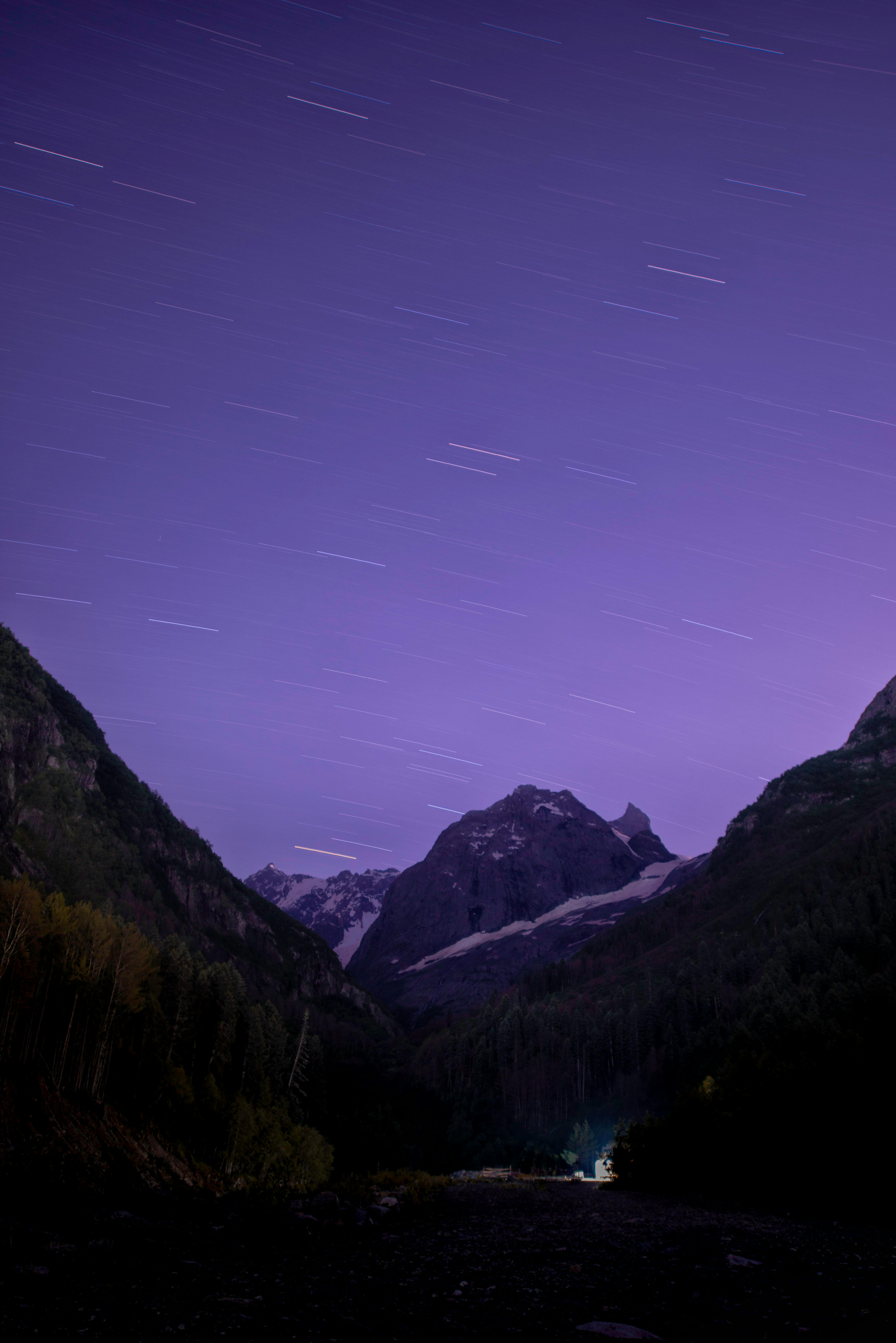 Stars in the Night Sky over Mountains · Free Stock Photo Stars in the Night Sky over Mountains · Free Stock Photo