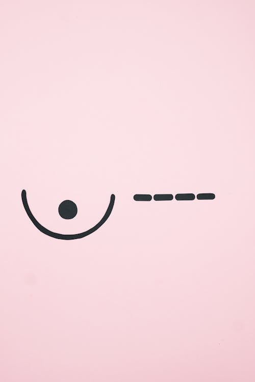 Simple Abstract Symbols Depicting Mastecton Pink Background 