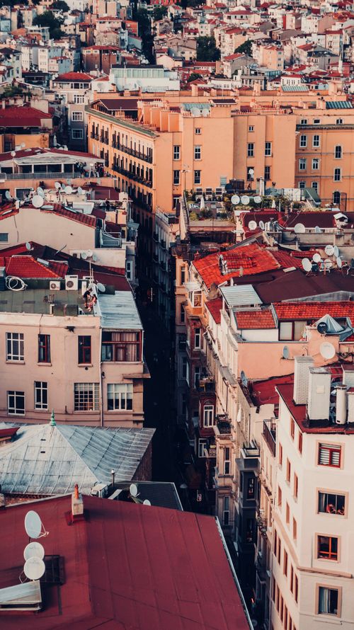 Free Explore the intricate architectural rooftops of Istanbul from a stunning aerial perspective. Stock Photo