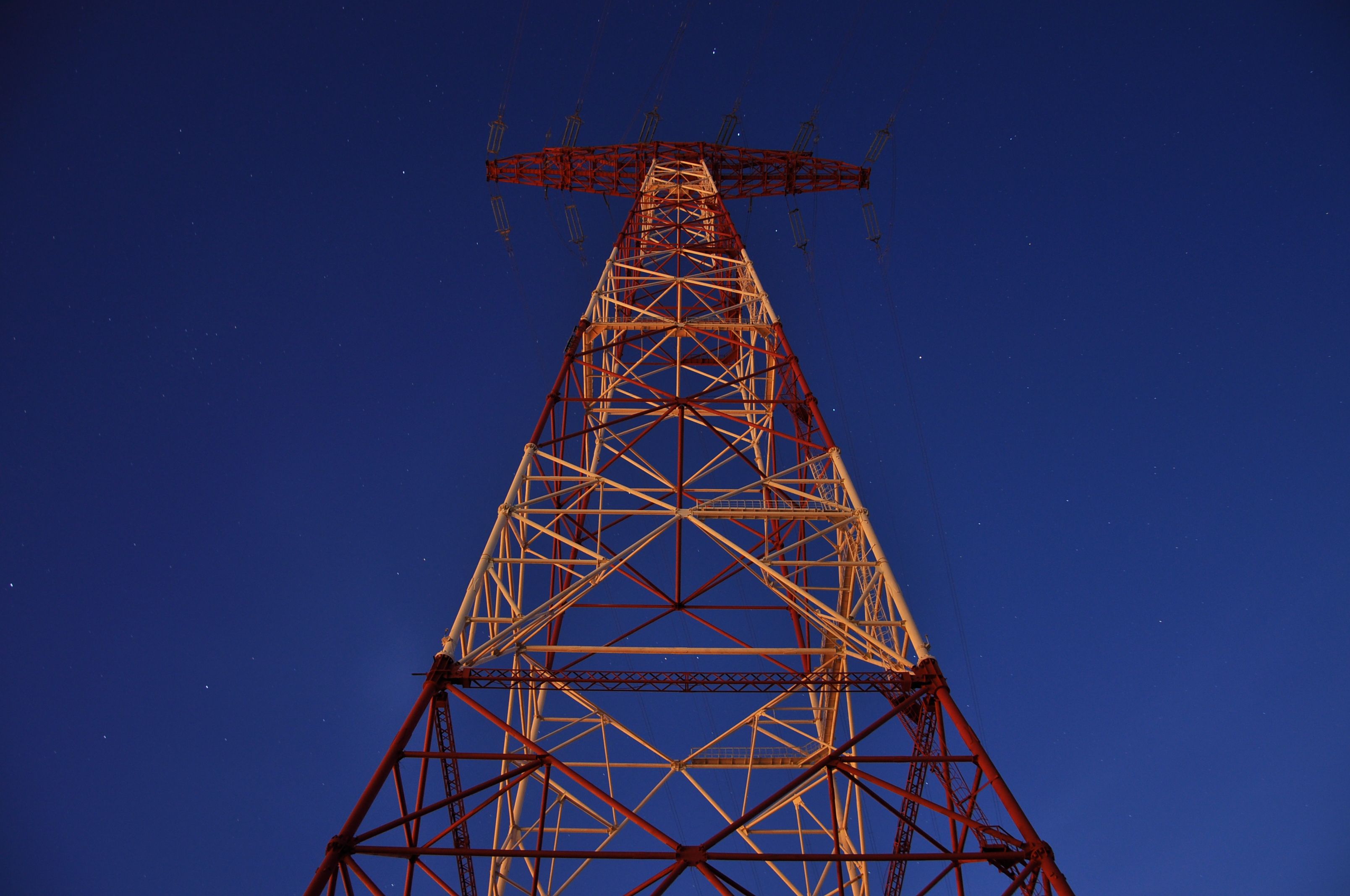 Low-Angle Shot of a Transmission Tower · Free Stock Photo