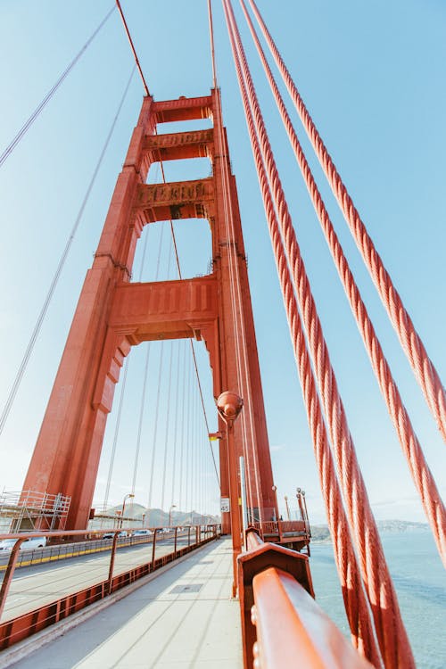 Free Low Angle Shot of the Golden Gate Bridge Stock Photo