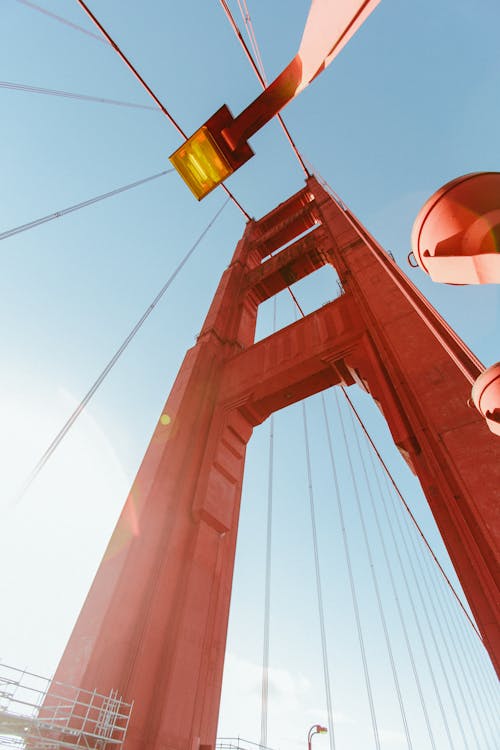 Foto stok gratis bidikan sudut sempit, california, jembatan gantung