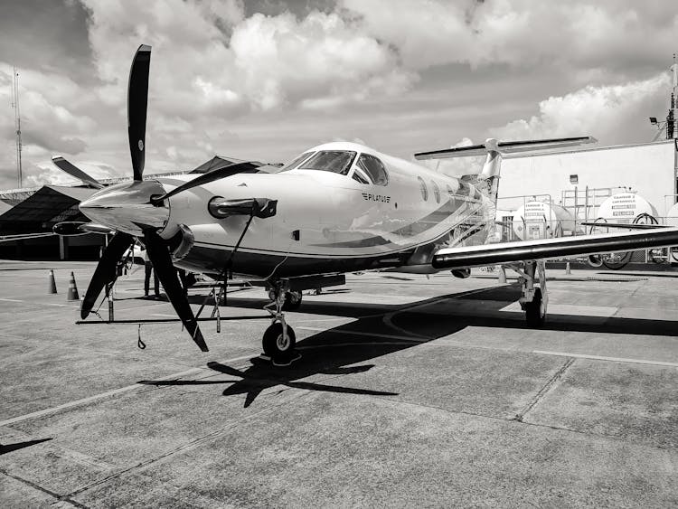 Grayscale Photo Of Fighter Plane