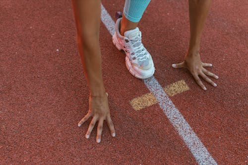 Person in Blue Leggings