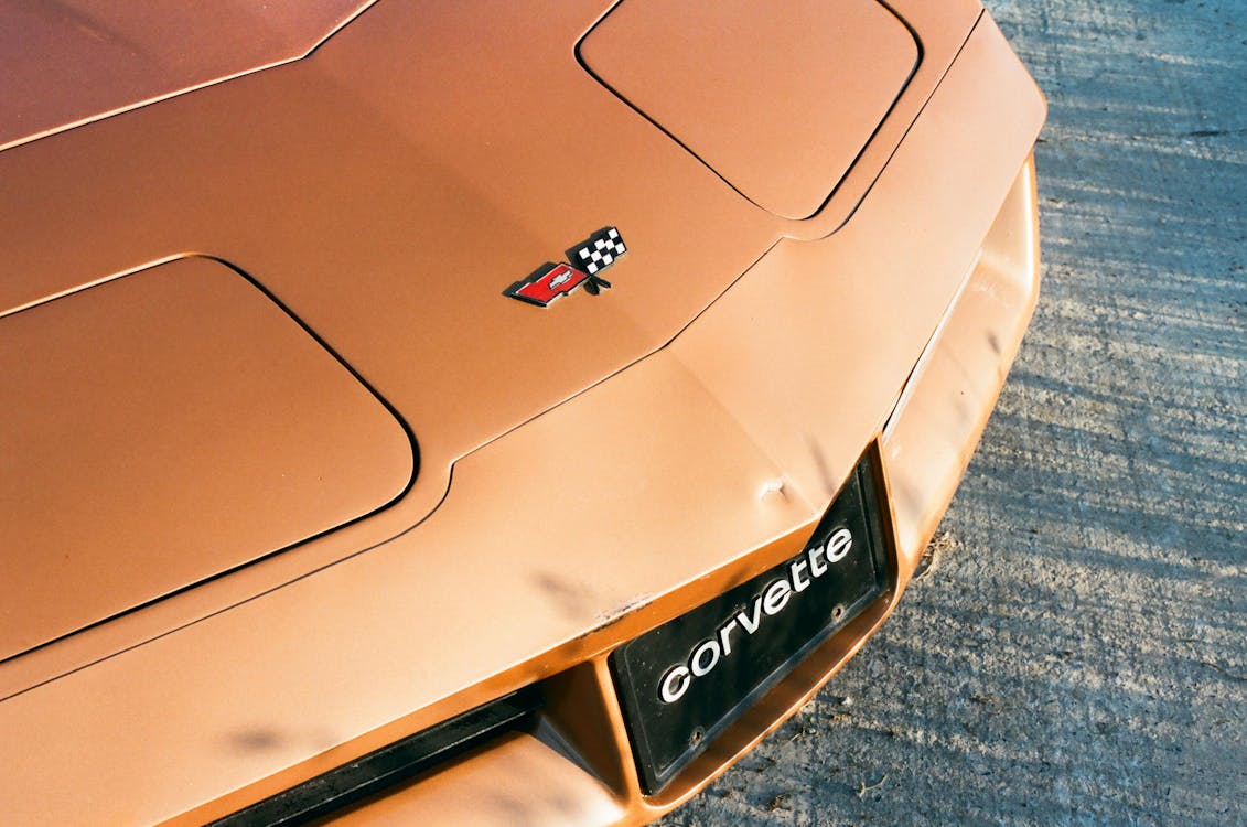 An orange Corvette
