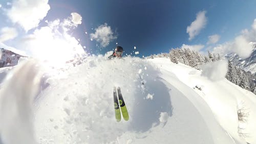 無料 人のスキー 写真素材
