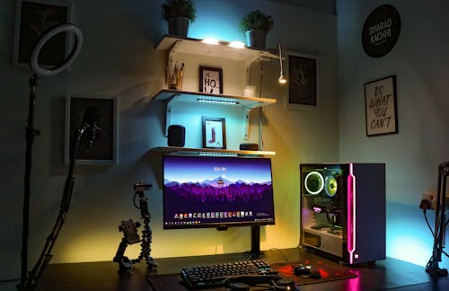 Free stock photo of gaming setup, home office Stock Photo