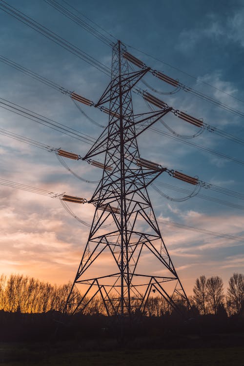 Free Metal Transmission Tower Under the Sky Stock Photo