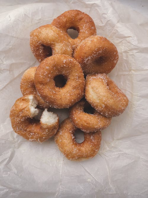 Free Brown Donuts on White Plastic Pack Stock Photo