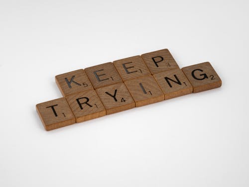 Scrabble Tiles on a White Background