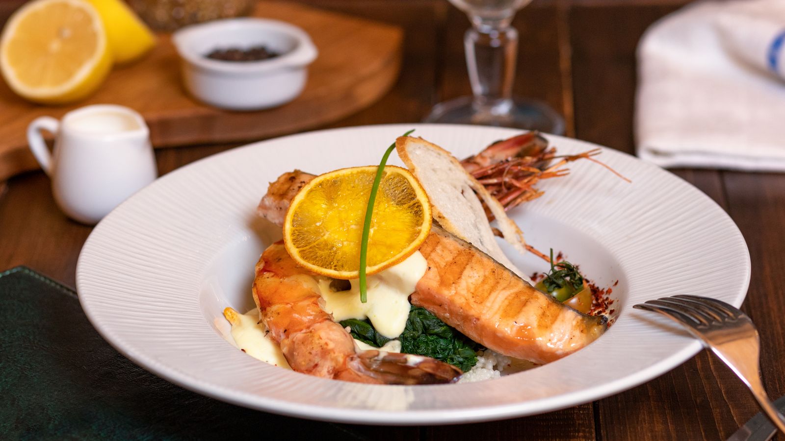 Charred Grilled Salmon with Garlic and Herbs